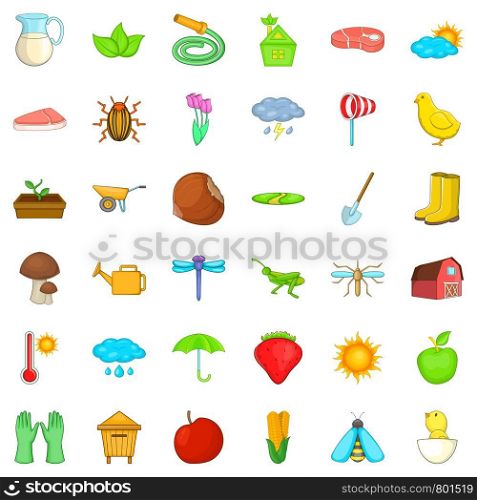 Harvest icons set. Cartoon style of 36 harvest vector icons for web isolated on white background. Harvest icons set, isometric style