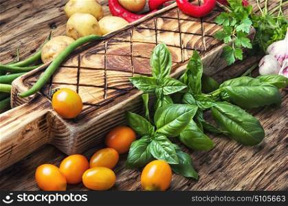 Harvest of summer vegetables