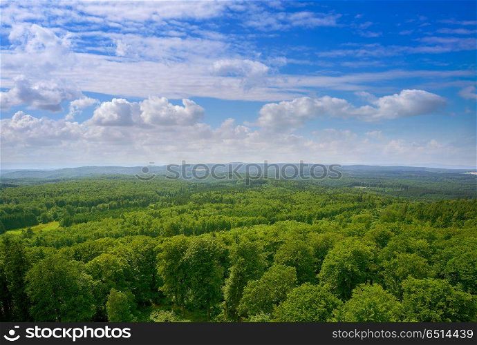 Harz mountains aerial view in Germany. Harz mountains aerial view Germany