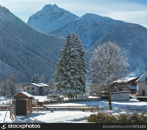 Haselgehr village winter view (Austria, Tirol)