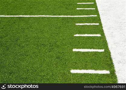 Hash marks on American football field