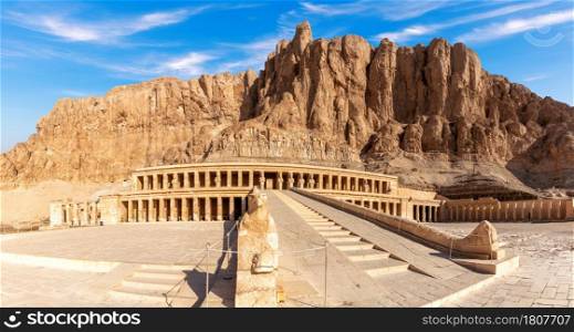Hatshepsut Temple and the rocks in the Valley of Kings, Luxor, Egypt.