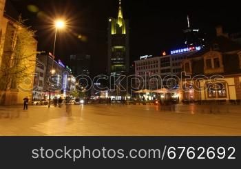 Hauptwache mit Commerzbank, in Frankfurt am Main, bei Nacht