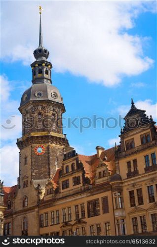 Hausmannsturm tower in Dresden Germany. Hausmannsturm tower in Dresden at Germany