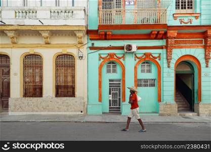 Havana, Cuba - March 22, 2019: Everyday life on streets of Havana