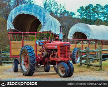 hay rides trailer and tractor