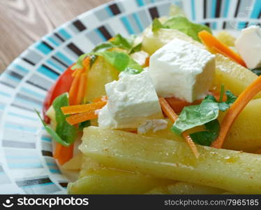 haystak food - dish composed of a starchy food in combination with fresh vegetables