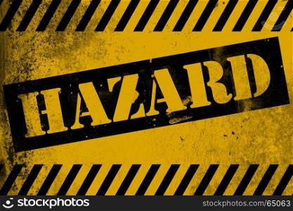 Hazard sign yellow with stripes, 3D rendering