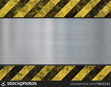 hazard stripes. old dirty and grungy plate metal hazard background