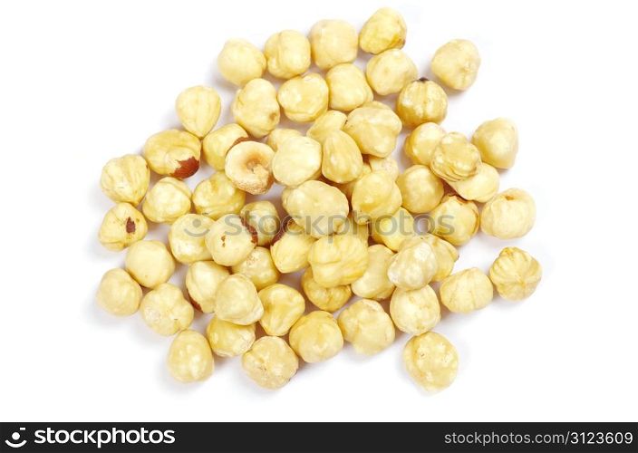 hazelnuts isolated on white background