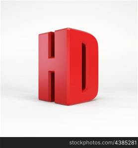 HD technology symbol, isolated 3d rendering