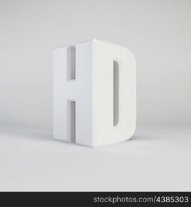 HD technology symbol, isolated 3d rendering