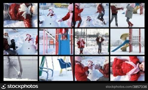 HD1080: Video montage about kids enjoying the winter.
