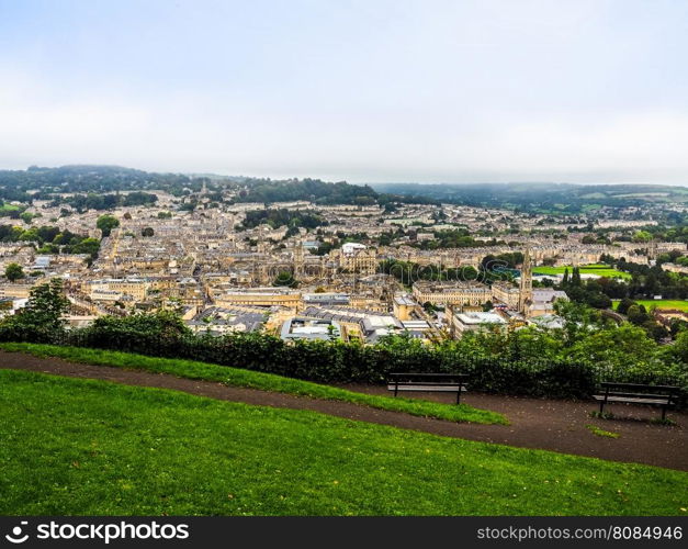 HDR Aerial view of Bath. HDR Aerial view of the city of Bath, UK