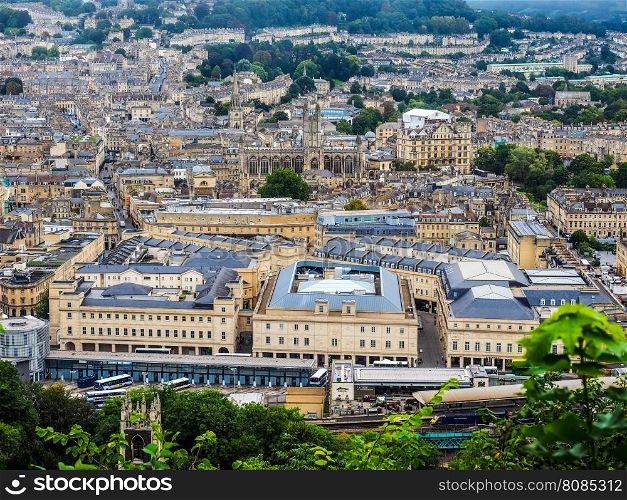 HDR Aerial view of Bath. HDR Aerial view of the city of Bath, UK