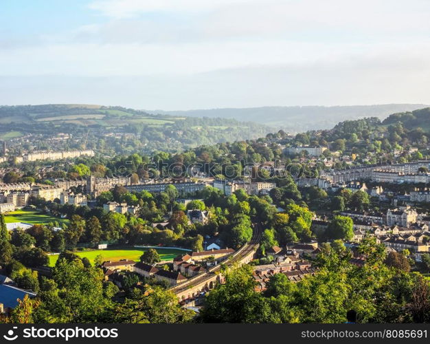 HDR Aerial view of Bath. HDR Aerial view of the city of Bath, UK