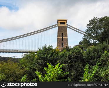 HDR Clifton Suspension Bridge in Bristol. HDR Clifton Suspension Bridge spanning the Avon Gorge and River Avon designed by Brunel and completed in 1864 in Bristol, UK