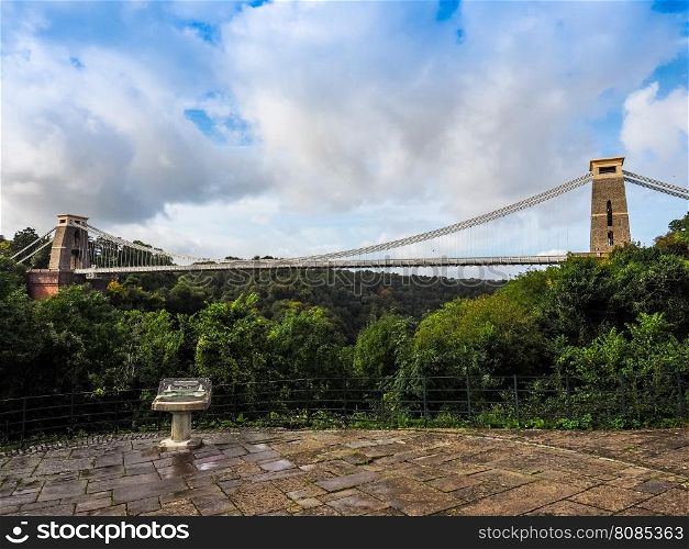 HDR Clifton Suspension Bridge in Bristol. HDR Clifton Suspension Bridge spanning the Avon Gorge and River Avon designed by Brunel and completed in 1864 in Bristol, UK