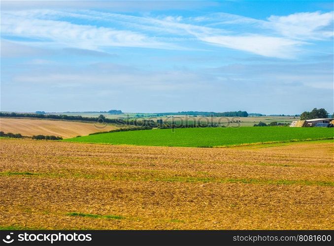 HDR English country panorama in Salisbury. HDR English country panorama around Salisbury in England, UK