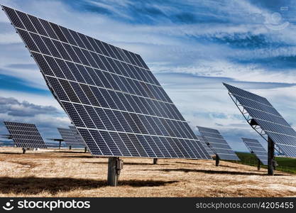 HDR Photograph of Green Energy Photovoltaic Solar Panels