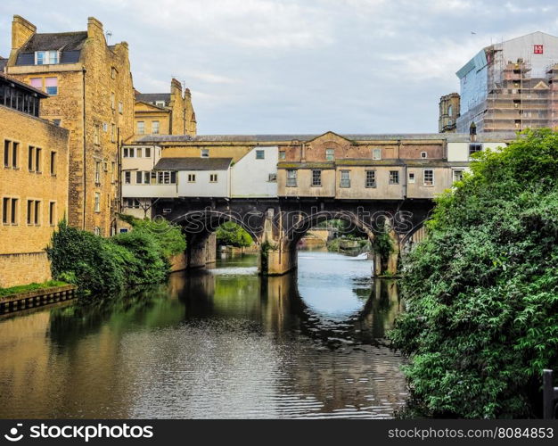 HDR Pulteney Bridge in Bath. HDR Pulteney Bridge over the River Avon in Bath, UK