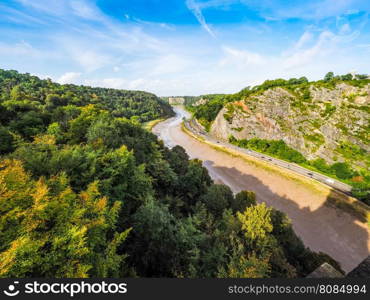 HDR River Avon Gorge in Bristol. HDR Avon Gorge of River Avon in Bristol, UK