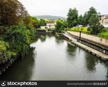 HDR River Avon in Bath. HDR View of River Avon in Bath, UK