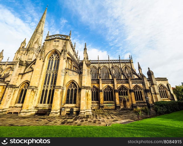 HDR St Mary Redcliffe in Bristol. HDR St Mary Redcliffe Anglican parish church in Bristol, UK