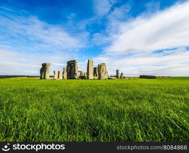 HDR Stonehenge monument in Amesbury. HDR Ruins of Stonehenge prehistoric megalithic stone monument in Wiltshire, England, UK