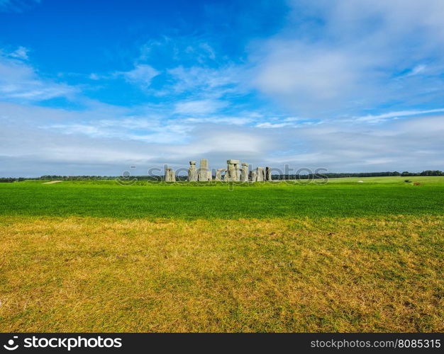 HDR Stonehenge monument in Amesbury. HDR Ruins of Stonehenge prehistoric megalithic stone monument in Wiltshire, England, UK