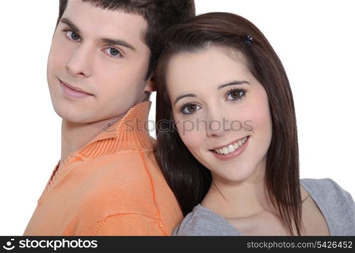 Head and shoulders of a young couple