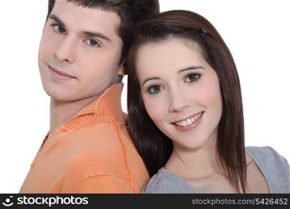 Head and shoulders of a young couple