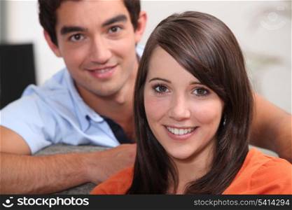 Head and shoulders of young couple