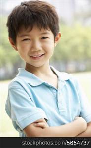 Head And Shoulders Portrait Of Chinese Boy