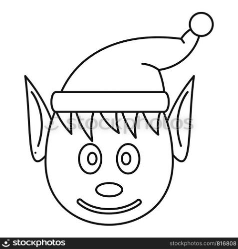 Head elfin icon. Outline head elfin vector icon for web design isolated on white background. Head elfin icon, outline style