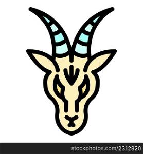 Head gazelle icon. Outline head gazelle vector icon color flat isolated. Head gazelle icon color outline vector