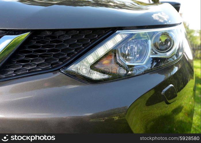 head light of brown modern car