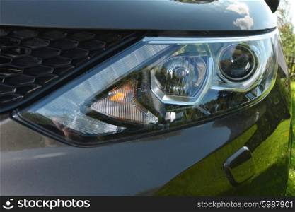 head light of brown modern car