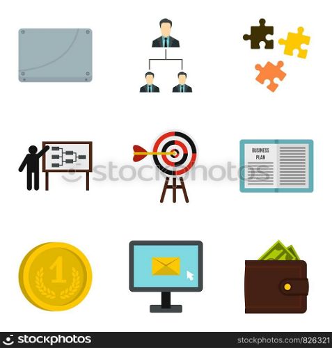 Head of company icons set. Cartoon set of 9 head of company vector icons for web isolated on white background. Head of company icons set, cartoon style