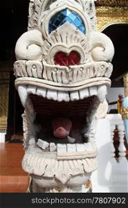 Head of dragon in Wat Phra That Si Chom Thong Wora Wiharn, near Chiang Mai, Thailand