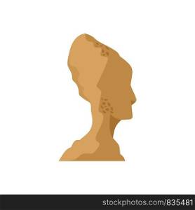 Head of statue icon. Flat illustration of head of statue vector icon for web isolated on white. Head of statue icon, flat style