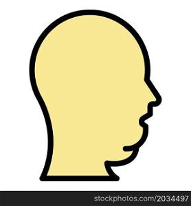 Head overweight icon. Outline head overweight vector icon color flat isolated. Head overweight icon color outline vector