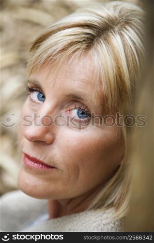 Head shot of middle-aged Caucasian woman.