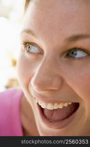 Head shot of woman smiling