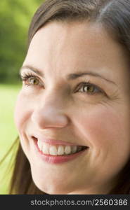 Head shot of woman smiling