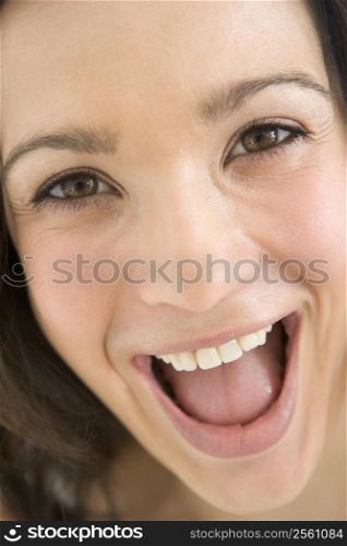 Head shot of woman smiling
