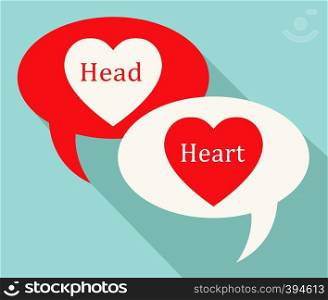 Head Vs Heart Symbol Portrays Emotion Concept Against Logical Thinking. Cerebral Reason Versus Soul And Feeling - 3d Illustration