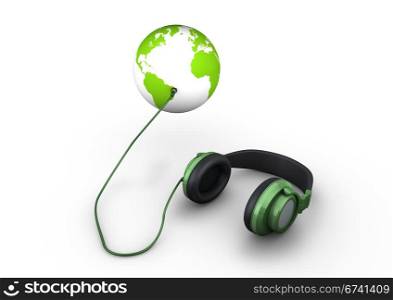 Headphones connected to our planet