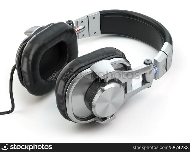 Headphones isolated on white background. Three-dimensional image. 3d
