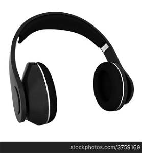 Headphones of carbon material isolated on a white background